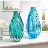 Spiral Twist Art Glass Vases