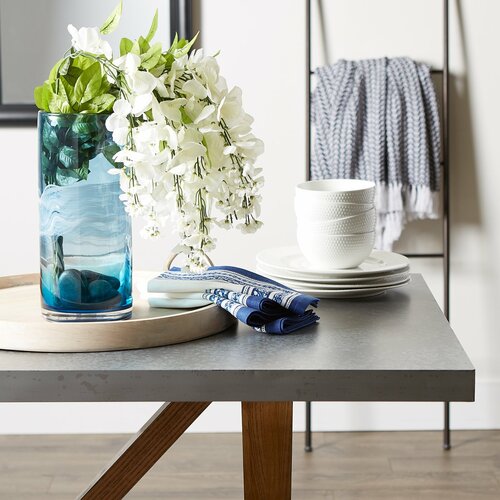 Ocean Blue Wave Vase